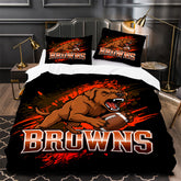 Cleveland Browns Football Duvet Cover Quilt Case Pillowcase Bedding Set Without Filler