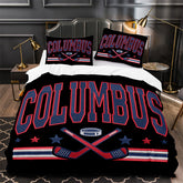 Columbus Blue Jackets Hockey Duvet Cover Quilt Case Pillowcase Bedding Set Without Filler