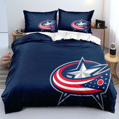 Columbus Blue Jackets Hockey League Duvet Cover Quilt Case Pillowcases
