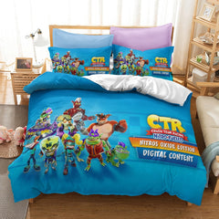 Crash Bandicoot Duvet Cover Quilt Case Pillowcase Bedding Set Without Filler