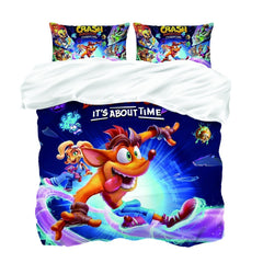Crash Bandicoot Duvet Cover Quilt Case Pillowcase Bedding Set Without Filler