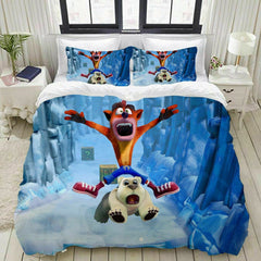 Crash Bandicoot Duvet Cover Quilt Case Pillowcase Bedding Set Without Filler