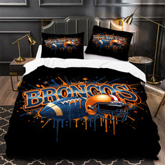 Denver Broncos Footbball Duvet Cover Quilt Case Pillowcase Bedding Set Without Filler