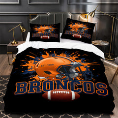 Denver Broncos Footbball Duvet Cover Quilt Case Pillowcase Bedding Set Without Filler