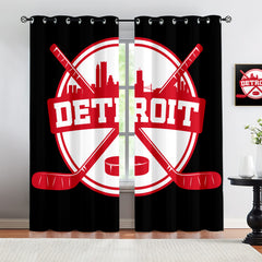 Detroit Red Wings Blackout Curtains Drapes For Window Treatment Set