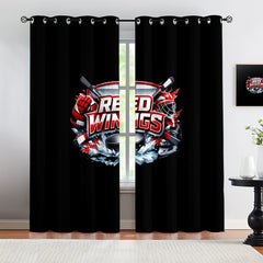 Detroit Red Wings Blackout Curtains Drapes For Window Treatment Set