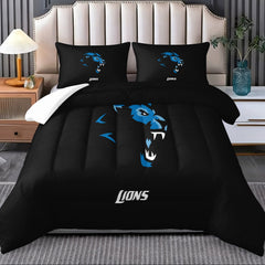 Detroit Lions Comforter Pillowcase Sets Blanket All Season Reversible Quilted Duvet