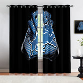 Detroit Lions Blackout Curtains Drapes For Window Treatment Set