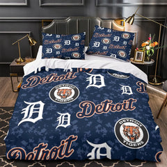Detroit Tigers Duvet Cover Quilt Case Pillowcase Bedding Set Without Filler