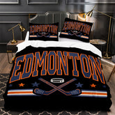 Edmonton Oilers Hockey Duvet Cover Quilt Case Pillowcase Bedding Set Without Filler