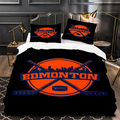 Edmonton Oilers Hockey Duvet Cover Quilt Case Pillowcase Bedding Set Without Filler