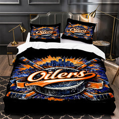 Edmonton Oilers Hockey Duvet Cover Quilt Case Pillowcase Bedding Set Without Filler