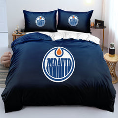 Edmonton Oilers Hockey League Duvet Cover Quilt Cover Pillowcase Bedding Set