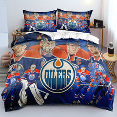 Edmonton Oilers Hockey League Duvet Cover Quilt Cover Pillowcase Bedding Set