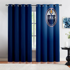 Edmonton Oilers Hockey League Blackout Curtains Drapes For Window Treatment Set