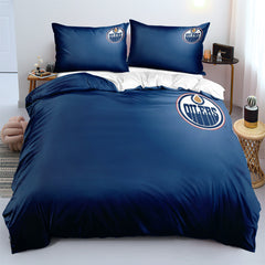 Edmonton Oilers Hockey League Duvet Cover Quilt Case Pillowcase Bedding Set