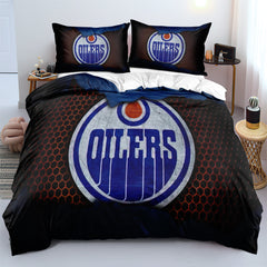 Edmonton Oilers Hockey League Duvet Cover Quilt Cover Pillowcase Bedding Set