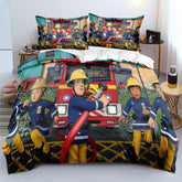 Fireman Sam Duvet Cover Quilt Case Pillowcase Bedding Set