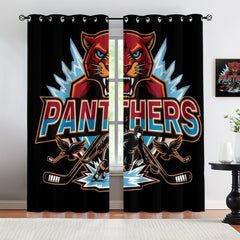 Florida Panthers Blackout Curtains Drapes For Window Treatment Set