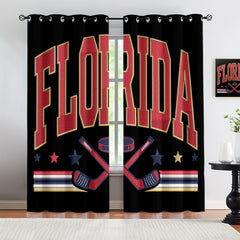 Florida Panthers Blackout Curtains Drapes For Window Treatment Set