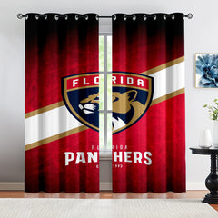 Florida Panthers Hockey League Blackout Curtains Drapes For Window Treatment Set