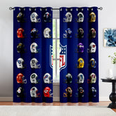 Football League Blackout Curtains Drapes for Window Treatment Set