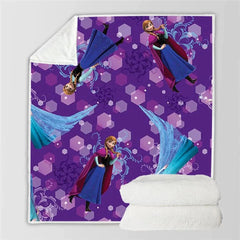 Frozen Anna Elsa Princess Blanket Sherpa Fleece Throw Blanket for Kids Adults
