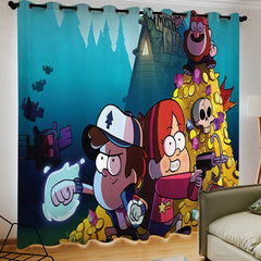 Gravity Fall Blackout Curtain Drapes for Living Room Bedroom Window Treatment