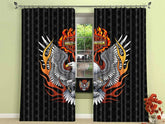 Harley Motor Blackout Curtains Drapes For Window Treatment Set