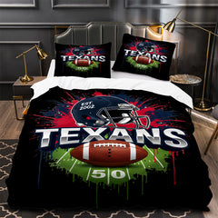 Houston Texans Football Duvet Cover Quilt Case Pillowcase Bedding Set Without Filler