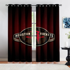 Houston Basketball Rockets Blackout Curtains Drapes For Window Treatment Set