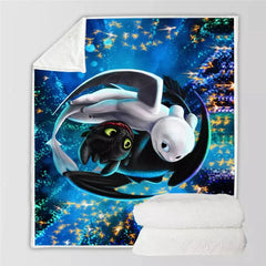 How To Train Your Dragon Pattern Blanket Fleece Throw Room Decoration