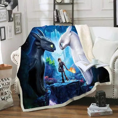How To Train Your Dragon Pattern Blanket Fleece Throw Room Decoration