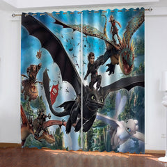 How to Train Your Dragon  Blackout Curtains Drapes for Window Treatment Set