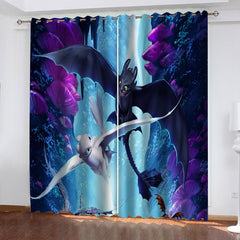 How to Train Your Dragon  Blackout Curtains Drapes for Window Treatment Set