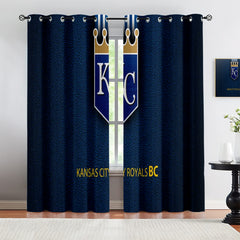 Kansas City Royals Blackout Curtains Drapes For Window Treatment Set