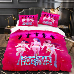 Kpop Demon Hunters Duvet Cover Quilt Case Pillowcase Bedding Set Without Filler