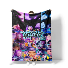 Kpop Demon Hunters Flannel Fleece Blanket Throw Blanket Room Decoration