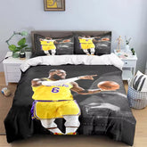 Lakers LeBron Raymone James Duvet Cover Quilt Case Pillowcase Bedding Set Without Filler