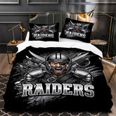 Las Vegas Raiders Football Duvet Cover Quilt Case Pillowcase Bedding Set Without Filler