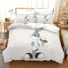 Looney Tunes Bugs Bunny Duvet Cover Quilt Case Pillowcase Bedding Set