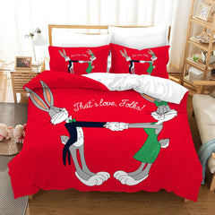 Looney Tunes Bugs Bunny Duvet Cover Quilt Case Pillowcase Bedding Set