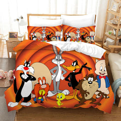 Looney Tunes Bugs Bunny Duvet Cover Quilt Case Pillowcase Bedding Set