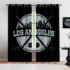 Los Angeles Kings Blackout Curtains Drapes For Window Treatment Set