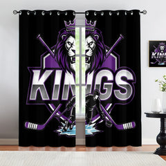 Los Angeles Kings Blackout Curtains Drapes For Window Treatment Set