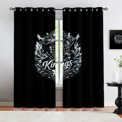 Los Angeles Kings Blackout Curtains Drapes For Window Treatment Set