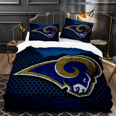 Los Angeles Rams Football Duvet Cover Quilt Case Pillowcase Bedding Set Without Filler