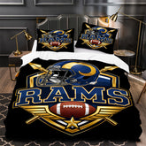 Los Angeles Rams Football Duvet Cover Quilt Case Pillowcase Bedding Set Without Filler