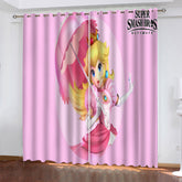 Mario Princess Peach Blackout Curtains Drapes For Window Treatment Set