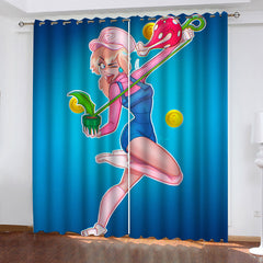 Mario Princess Peach Blackout Curtains Drapes For Window Treatment Set